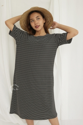 Baju Hamil Dress Hamil Menyusui Simple Modis Lorek Ariana Dress - DRO 882